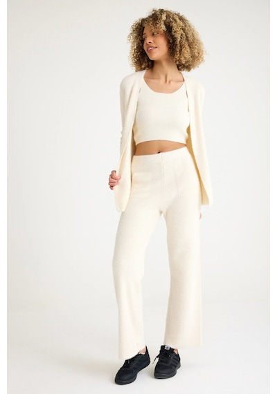 Allys Pantolon-crop-hırka Takım Kırık Beyaz