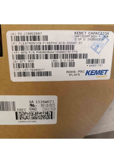 Phe850ea4100ma01r17t0 15nf 300vac 10 0.2 Polyester Kondansatör 100 Adet
