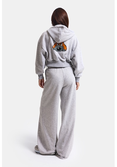 Kadın Gri W6-12 Sweatshirt Eşofman Pantolon 2'li Tasarım Takım