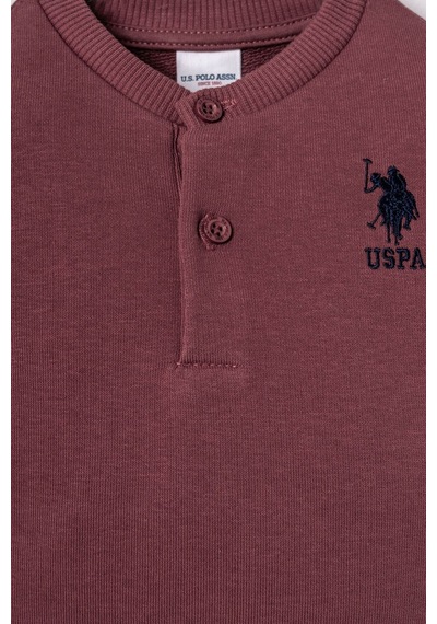 U.S. Polo Assn. Erkek Bebek Nakışlı Bordo Uzun Kol Pijama Takım Usb3169-c-v4 Usb3169-c-v4