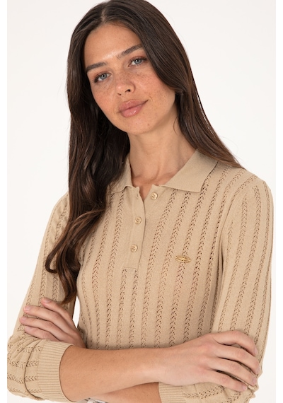 U.S. Polo Assn. Kadın Kum Polo Yaka Kazak 50293129-VR085