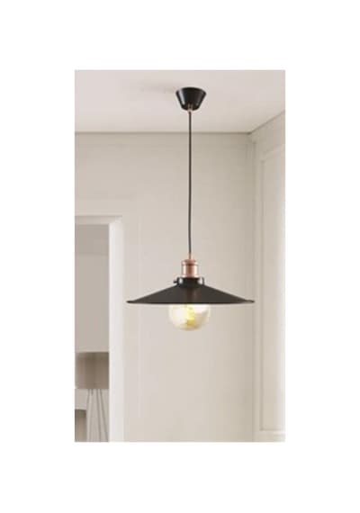 S Retro Metal Sarkıt Avize 30cm Mat Bakır Siyah