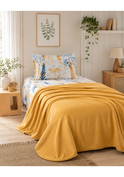 Kapreo Home Kristal Lusso Tek Kişilik 3 Parça Pike Takımı 160 X 230 Hardal