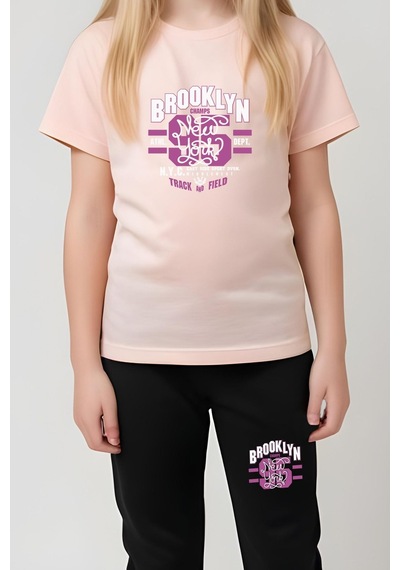 Fyk Kids Kız Çocuk Broklyn 95 Baskılı Alt-üst Takım Somon