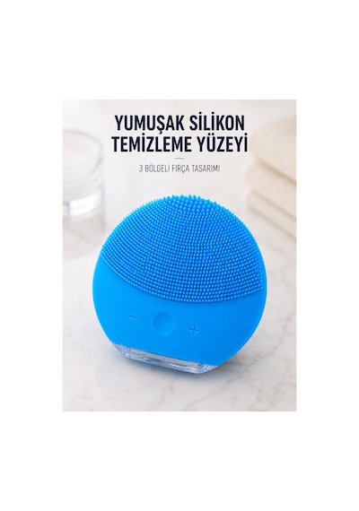 En Popüler Silikon Yüz Temizleme Fırçası Ayarlanabilir Titreşimli Mavi Cilt Bakım Cihazı Uygun