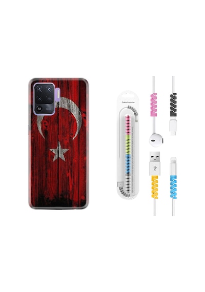 Oppo Reno 5 Lite Kılıf Kablo Koruyuculu Şanlı Türk Bayrağı 2 1317