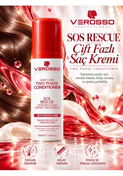 Verosso Sos Rescue İki Fazlı Durulanmayan Saç Bakım Spreyi 350 Ml