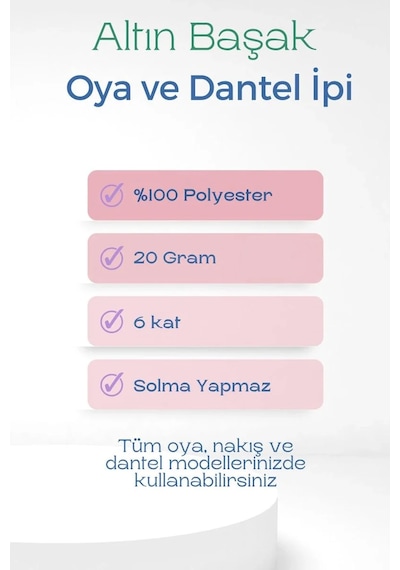 Ers Altınbaşak Oya Ve Dantel İpi 20 Gr - Royaleks - No: 347
