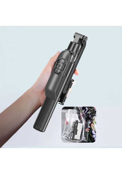 Jmary Kt-299 360 Derece Dönebilen Kablosuz Kumandalı Tripod Ve Selfie Çubuğu Siyah