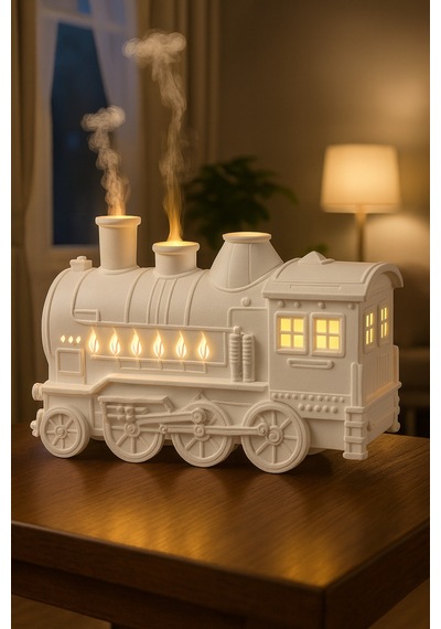 Dekoratif Tren Tasarımlı Buhar Makinesi Led Işıklı Sessiz Nemlendirici & Difüzör Beyaz - 784005232