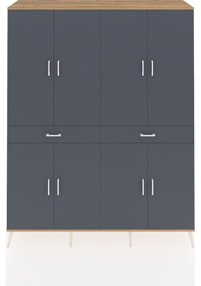 Hyperion Gardrop 10 Raflı 2 Çekmeceli 8 Kapaklı 176x44x221 Çam-antrasit Antrasit Hyperion Gardrop 10 Raflı 2 Çekmeceli 8 Kapaklı 176x44x221 Çam-antrasit Antrasit