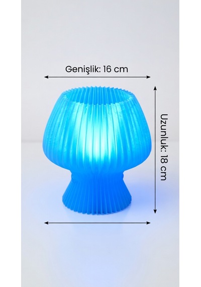 Akordeon Tasarım Masa Lambası - 3d Pleated Doku Dekoratif Gece Lambası Modern Ev Hediyesi Aydınlatma Mavi