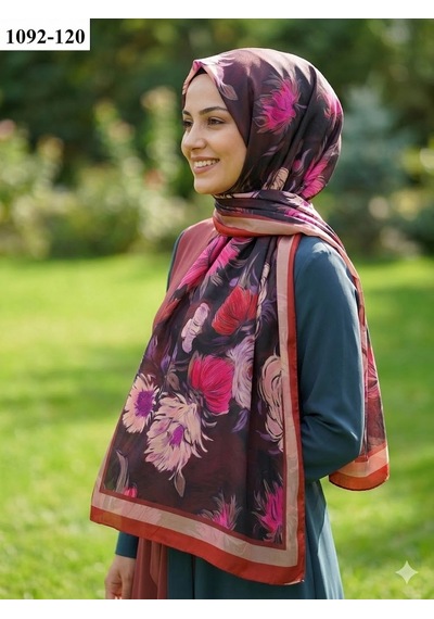 Velscarfs Soft Pamuk Şal Turuncu 1092-120 Çok Renkli