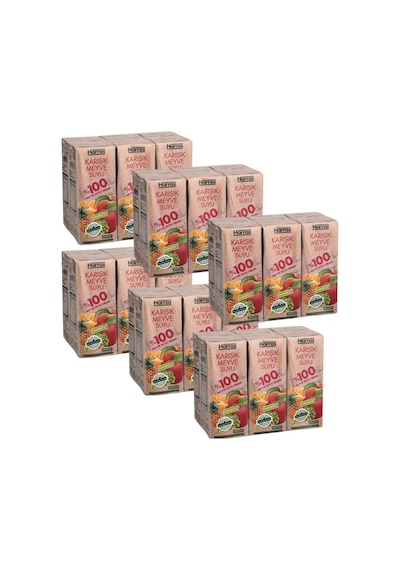 Karışık Meyve Suyu %100 Meyve Suyu Oranı Şeker İlavesiz 36 Adet X 200 Ml
