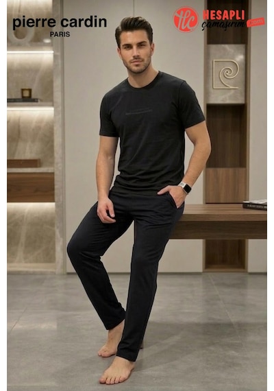 Pierre Cardin Paris Premium Erkek %100 Pamuklu Rahat Kalıp Cepli Kısa Kollu Pijama Takım Siyah Pierre Cardin Paris Premium Erkek %100 Pamuklu Rahat Kalıp Cepli Kısa Kollu Pijama Takım Siyah