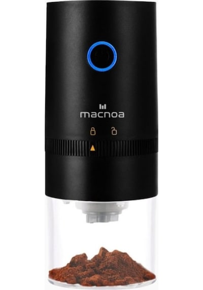 Macnoa Portable Coffee Grinder Siyah, Taşınabilir Titanyum Burr Kahve Öğütücü Kahve Değirmeni & Öğütücüler