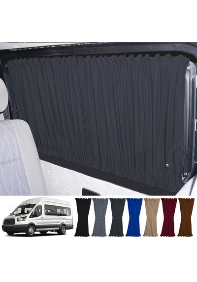 Pandami Ford Transit T18 7.nesil 2014-2023 Uyumlu Füme Raylı Oto Perde Takımı