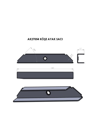 Cateksss Baza Köşe Ayak Montaj Sacı M8 - 58 Li Paket Gümüş