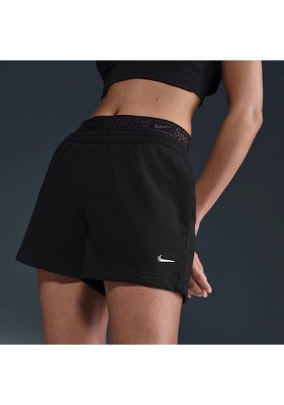 Nike Chill French Terry 4" Short Kadın Boxer Detaylı Şort-sportxstore Siyah