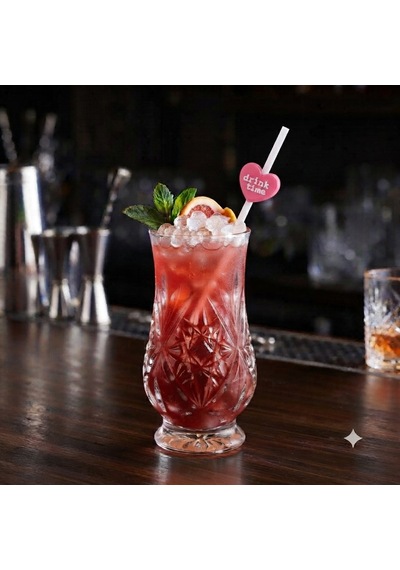 Drink Time Pembe Pipet Süsü 10'lu Çok Renkli