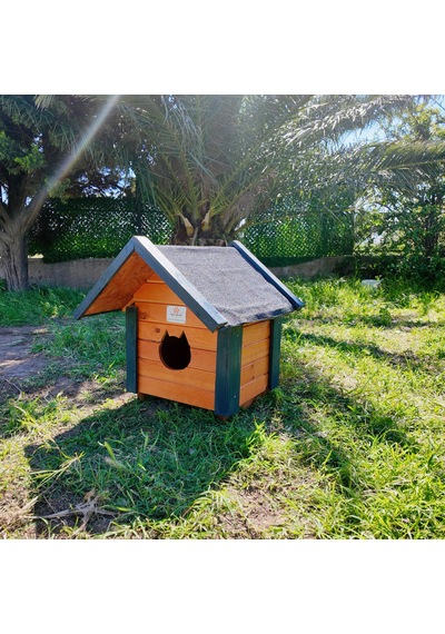 Ahşap Kedi Evi Dış Mekan Kullanımına Uygun Yalıtımlı