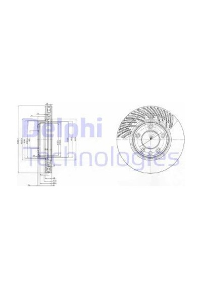 DELPHI BG9773 FREN DİSKİ ÖN SOL TOUAREG 7L 02- TOUAREG 7P 10- / C