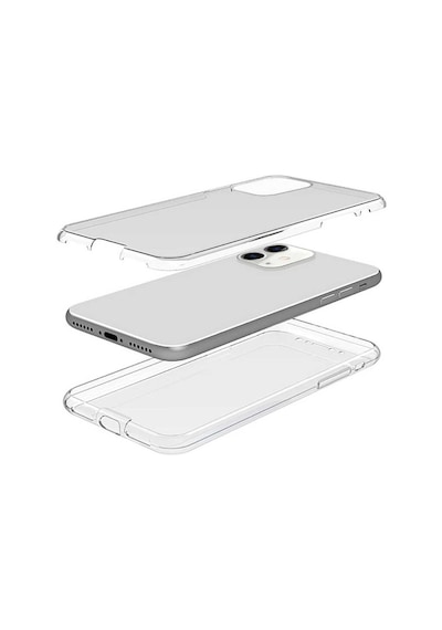 Apple Uyumlu iPhone 12 Kılıf Zore Enjoy 360 Derece Tam Kaplayan Silikon Renksiz