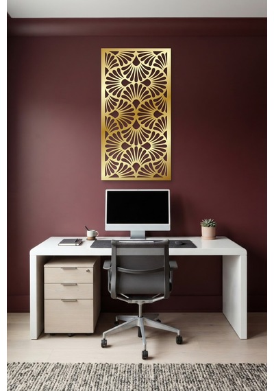 Dekoratif Panel Metal Duvar Tablosu - Duvar Sanatı - Duvar Dekoru - Altın