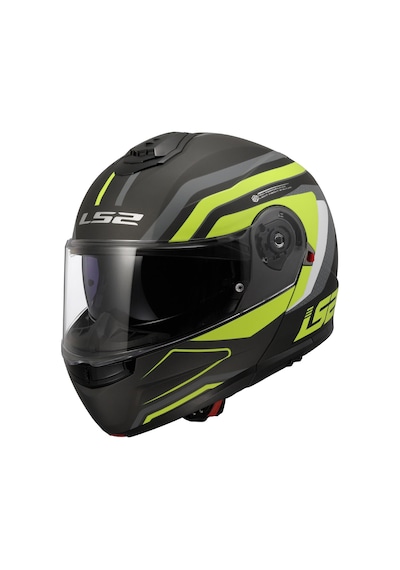 Ls2 Strobe 2 Phantom Motosiklet Kaskı Mat Titanium - Neon Sarı