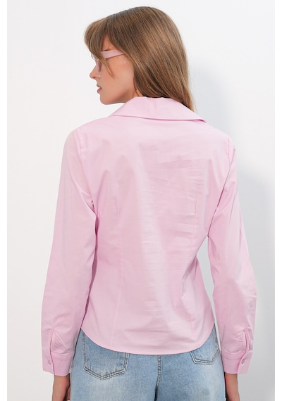 Bigdart Kadın Klasik Yaka Basic Gömlek 20398 - Pembe