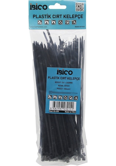Siyah 3.6x200mm Plastik Cırt Kelepçe 100pcs 5570 Diğer