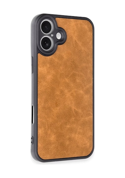 Newface Apple İphone 16 Plus Kılıf Aras Deri Kapak - Taba