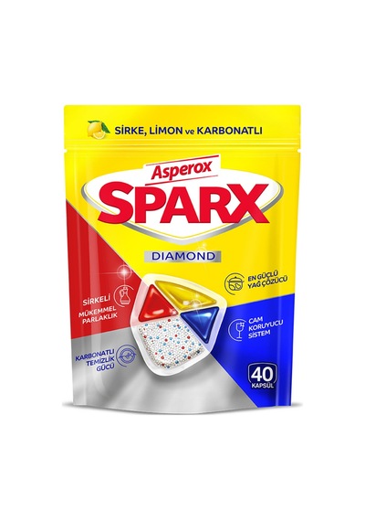 Asperox Sparx Diamond Bulaşık Makinesi Kapsülü 40'lı 468 G - 2 Adet Tarı