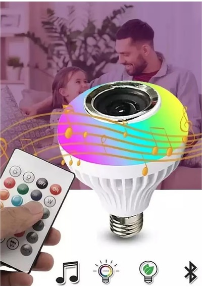 Bluetooth Hoparlörlü Uzaktan Kumandalı Rgb Akıllı Led Ampul-16 Renk Lamba 1 Ad
