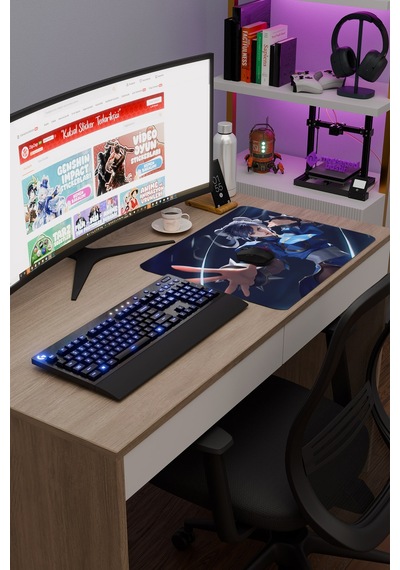 Street Fighter Kaymaz Dikişli Kauçuk Oyuncu Mousepad V5 - 48x40 Xl Gaming Mouse Pad Fare Altlığı