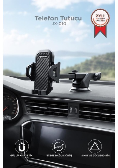 Magnetic Car Holder Araç İçi Telefon Tutucu Jx010 Siyah Taşıyıcı Kolay Kullanım Seyahat Ürünü