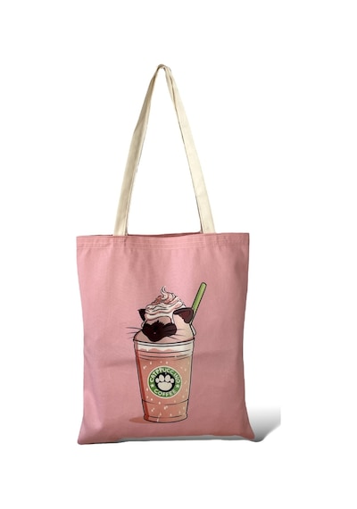 Toz Vintage Pembe Çift Taraf Desenli Coffe Bez Kol- Omuz Çanta