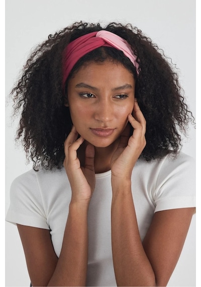 Butikgiz Beyaz Kısa Kol Bisiklet Yaka Vücuda Oturan Kaşkorse Crop + Bandana Set %100 Pamumklu, Esnek Rahat Beyaz-fuşya-pembe