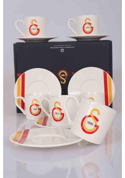Lisanslı Galatasaray 6 Kişilik Türk Kahvesi Fincan Takımı Altın