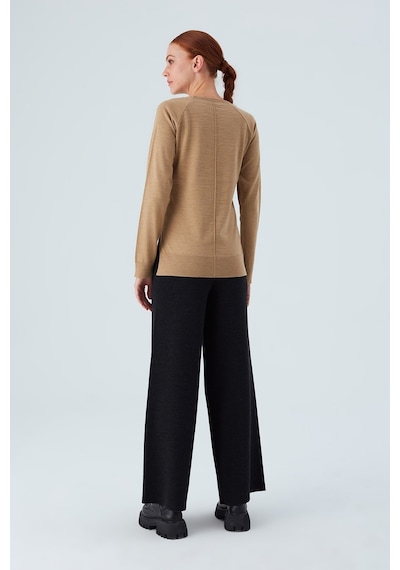 Peraluna Vanessa Pullover Merino Yünlü Yanları Yırtmaçlı Ince Kadın Triko Kazak Camel Melanj-camel Camel Peraluna Vanessa Pullover Merino Yünlü Yanları Yırtmaçlı Ince Kadın Triko Kazak Camel Melanj-camel Camel