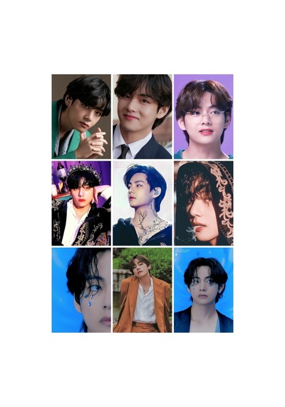 Bts - Taehyung-v -kpop- 9 Lu Fotokart Seti