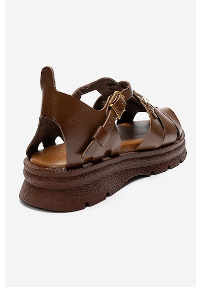 Luvishoes Rıela Taba Hakiki Deri Tokalı Kadın Sandalet
