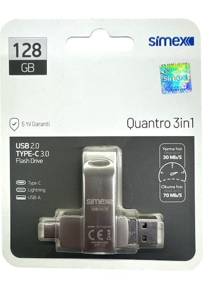 Samsung Uyumlu Type C Flash Bellek 128 Gb Otg Usb Disk Pc