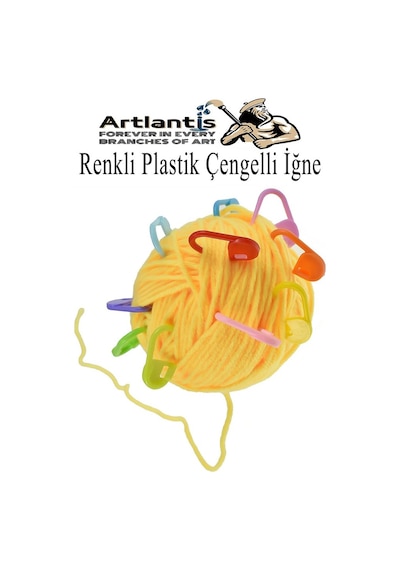 Plastik Çengelli İğne 100 Lü 1 Paket Örgü Ayracı Renkli Oval Çengelli İğne Klips İlmek Sabitleyici Belirleyici İp Tutucu