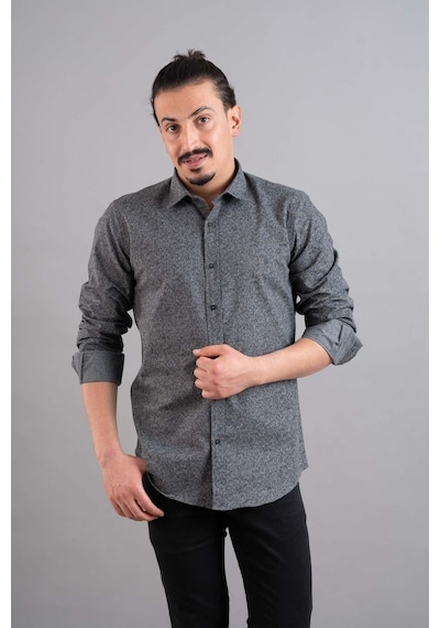 Slimfit Şal Desenli Sonbaharlık Erkek Gömlek