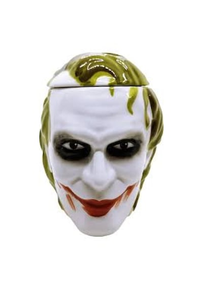 Joker Figürlü Kupa Bardak Kapaklı Seramik Joker Tasarımlı Kahve Ve Çay Kupası Açık Yeşil