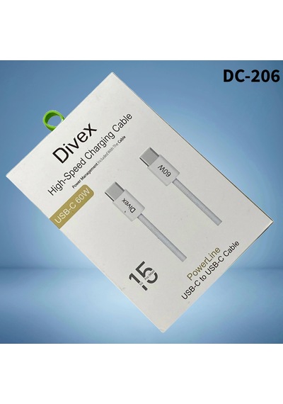 Divex 60w Yüksek Hızlı Type-c Usb-c Şarj Ve Data Kablosu Dc-206
