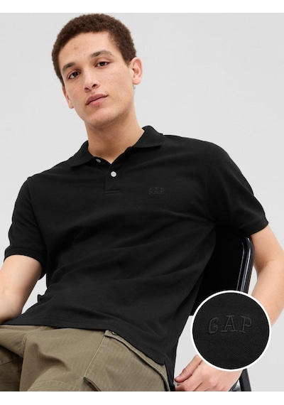 Gap 586306003 F-logo Pk Erkek Polo Tişört Siyah