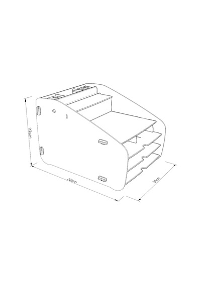 Evrak Rafı Masaüstü Medium Organizer Ceviz Desenli 3mm Mdf Kemençe