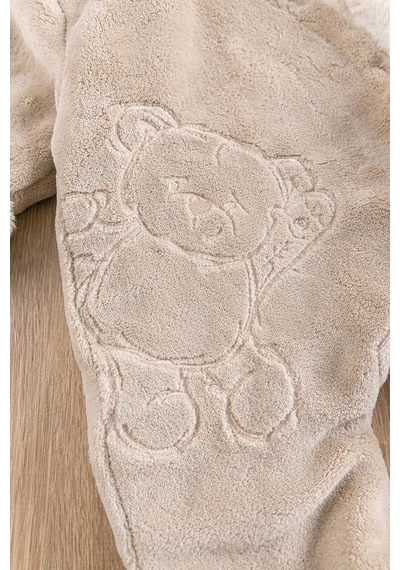 Baby Ayıcık Figürlü Welsoft Peluş Astronot Kız/Erkek Bebek Tulum Bej